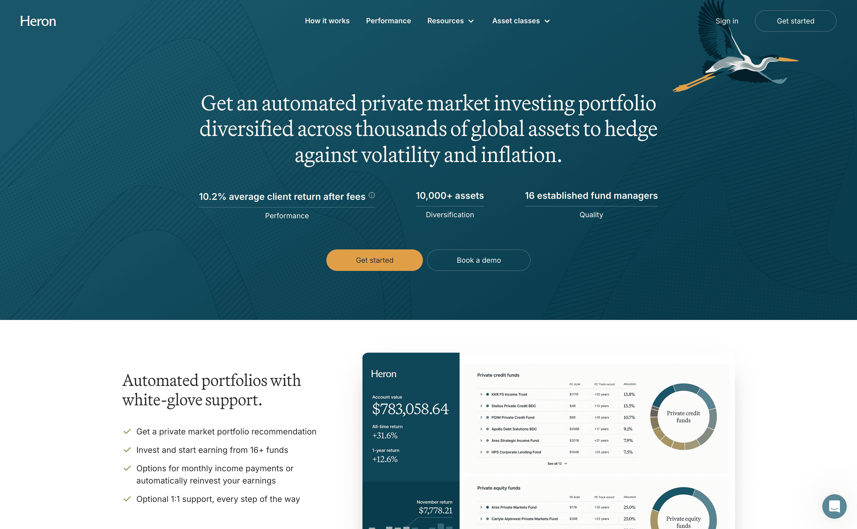 Heron Finance project screenshot